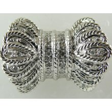 Diamond 0.19ct Clasp 14k White Gold For Single/multi Strands