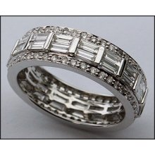 Diamond Eternity Ring 2.10ct Baguettes / Round Diamonds