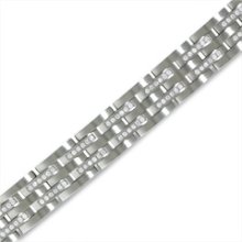 Diamond Stainless Steel and Tungsten Bracelet Previously Owned -