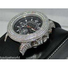 Diamond Watch Mens 6ct Lab Made Full Case Big Bazel Stones Master Rubber Rodeo