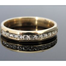 Diamonds and Fine Gold Channel Set Wedding Band in Large Size RGDI365D