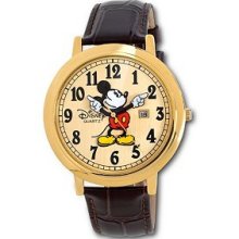 Disney Classic Mickey Mouse Watch Brown Leather Band