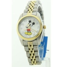 Disney Women's Mickey Mouse Two-tone Stainless Steel Band Watch MCK545