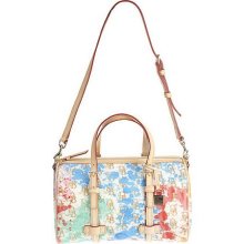 Dooney & Bourke Coated Cotton DB 75 Splash Barrel Satchel - White - One Size