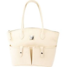 Dooney & Bourke Leather Crescent Tote w/ Accessories - Ivory - One Size