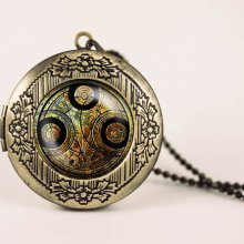 Dr Who masters fob watch coloured vintage pendant locket necklace - ready for gifting - buy 3 get 4th one free