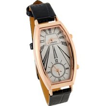 Dual Movement PU Leather Band Women's Wrist Watch (Black)