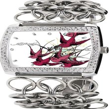 Ed Hardy Lilly Swarovski Crystal/enamel Dial Designer Premium Watch Li-br
