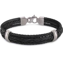 Edward Mirell Triple Black Titanium Cable Bangle Bracelet