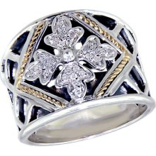 Effy Jewelry Balissima Silver & 18K Gold Diamond Ring, .14 TCW