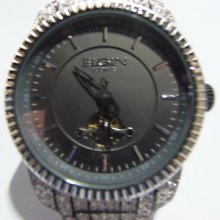 Elgin Men's Black Automatic Dress Oversized Watch.