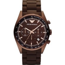 Emporio Armani Ar5982 Sportivo Men's Brown Silicone Watch - & Authentic