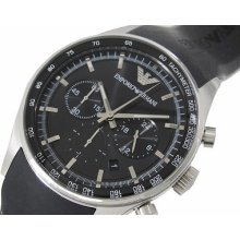 Emporio Armani Black Silicon Chronograph Men's Watch Ar5977