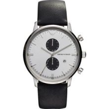 Emporio Armani Leather Chronograph Mens Watch AR0385