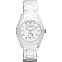 Emporio Armani Watch, Womens White Ceramic Bracelet AR1405