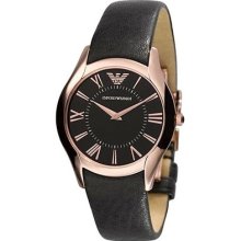 Emporio Armani Women's Watch Black Rose Gold Ar2044 2 Year Warranty