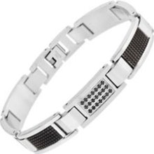 Enhanced Black Diamond Bracelet in Two-Tone Stainless Steel - 8.5