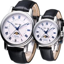 Epos Emotion Mechanical Moon Phase Pair Watches White 3391 4391 Couple