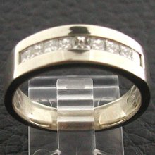Estate 14k White Gold Diamond Comfort Fit Band Ring
