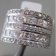 Estate Wide F Color, Vvs 4.0ct Dimaond 18k Gold Ring
