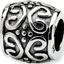 European Charm Bracelets - Sterling Silver Reflections Scroll & Dots Bali Bead