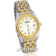 Exquisite Round Dial Stainless Steel Analog Watch with Calendar