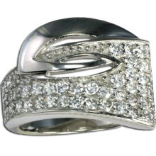 Fancy Cz Ring 925 Sterling Silver Cubic Zirconia Rhodium Plated Jewelry Ship Usa