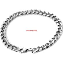 Fashion Boys Jewelry 100% Stainless Steel 6.8mm Cowboy Chain Bracelet Ss078
