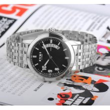 Fashion Dial Mens Ladies Luxury Date Steel Band Lovers Quartz Wrist Watch