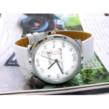 Fashion Men's Casual Leather Mathematics Arithmetic Watch 50pcs