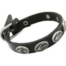 Fashion Mens Unisex Arrow Ellipse Button Leather Wristband Charm Bracelet