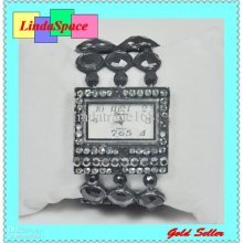 Fashion Steel Bangle Watches Black Crystal Diamond Jewelry Watch For