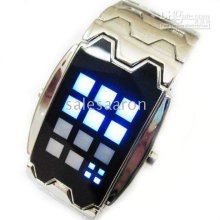 Fashion Watches,blue Binary Super Led Digital Mens Wrist Watch Gift