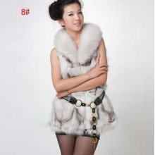 Fast Shipping Real Farms Fox Fur Coat Jacket Vest Gilet Luxury Soft Warm Grade