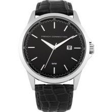 Fcuk French Connection Date Black Leather Strap Men's Watch Fc1145b