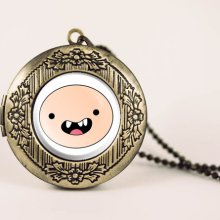 Finn adventure time vintage pendant locket necklace - ready for gifting - buy 3 get 4th one free