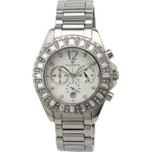 Folli Follie Baguette Chronograph Stainless Steel Crystal Watch,