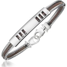 Forzieri - Forzieri Di Fulco - Stainless Steel Bracelet with Plaque