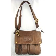 Fossil Morgan Metallic Bronze Leather Traveler/organizer Crossbody,handbag