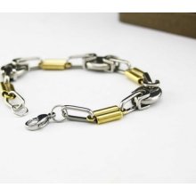 Free Pp Fee High Quality Man-made Stainless Steel Space Gold Men's Bracelet
