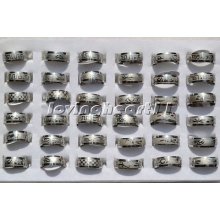 Free Rings 36pcs Stainless Steel Silver T Ring Favor Men/women Band / Size 7-11