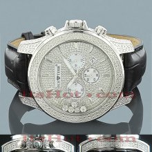 Freeze Ice Time Mens Floating Diamond Watch 0.50ct