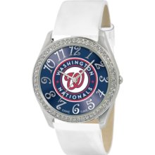 Game Time Watch, Womens Washington Nationals White Leather Strap 40mm
