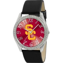 Game Time Watch, Womens University of Southern California Black Leathe
