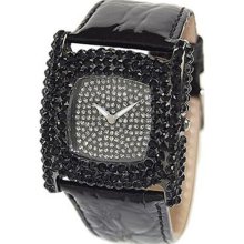 Geneva Platinum Women's 6483.Black.Black Black Plastic Quartz Watch