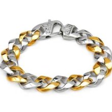 Gentlemenâ€™s Bracelet Fleur De Lis Braceletstainless Steel/gold - Two Tone