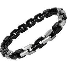 Gentlemenâ€™s Bracelet-stainless Steel In Two Toneweight 65.9g Length 9in
