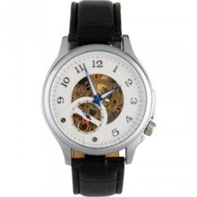 gents waterproof mechanical stainless steel case wristwatch wrist watc