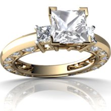 Genuine White Topaz 14K Yellow Gold Ring