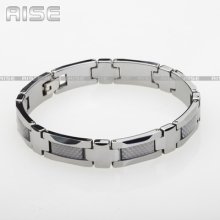 Gift Mens Tungsten Carbon Fiber Inlay Bracelet 3e17